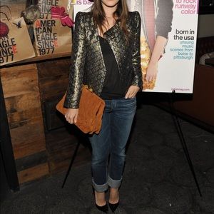 Vanessa Bruno metallic floral blazer sz 36